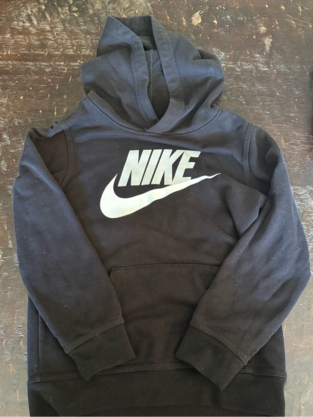 Nike Kids Black Hoodie with White Logo